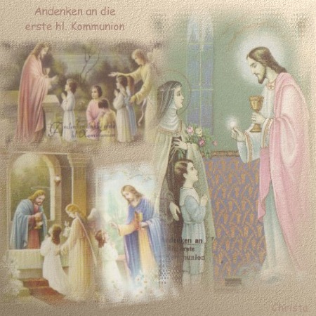 Andenken an meine erste heilige Kommunion, empfangen in der Pfarrkirche St. Castor zu Alsdorf, am weißen Sonntag 29. April 1962.