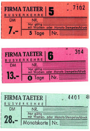 Monat und Wochenkarten aus den 60er Jahren